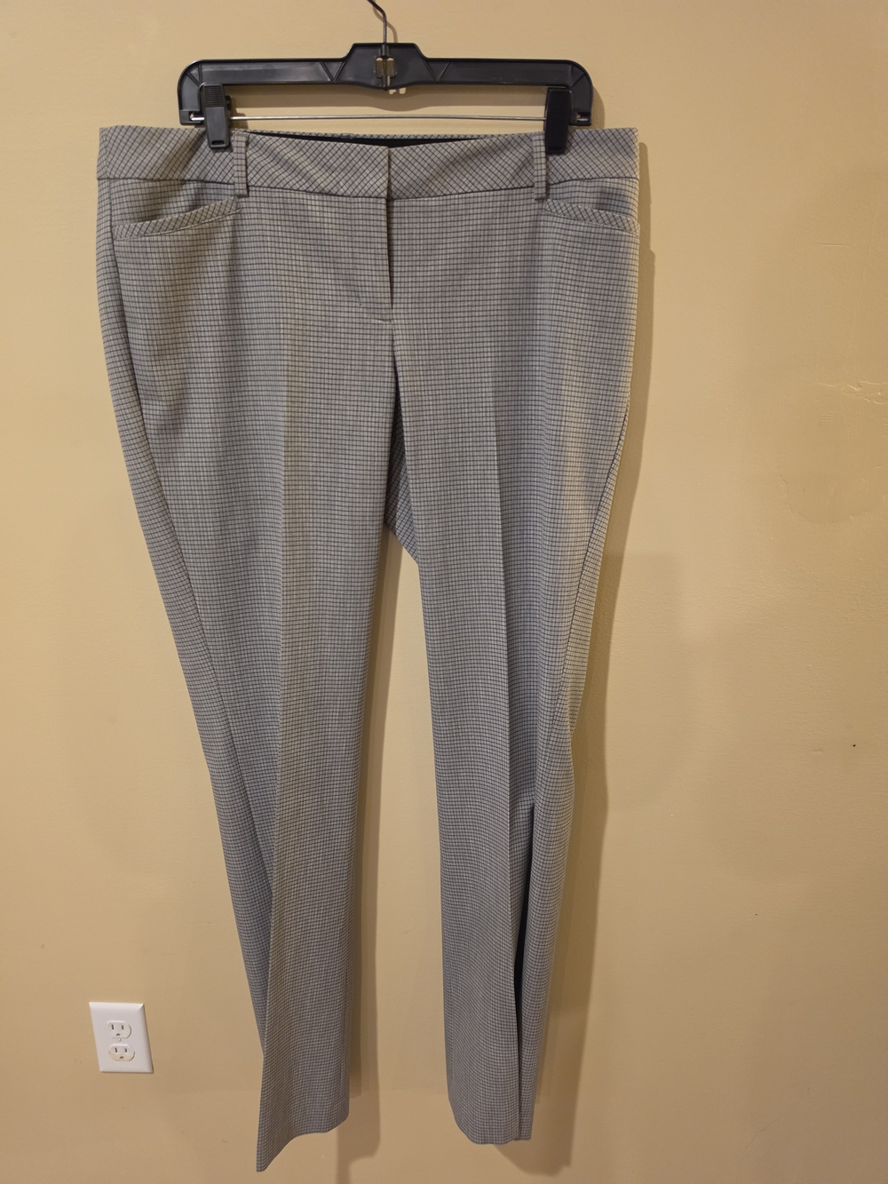 Express Women's Columnist Pants - Gray Houndstooth